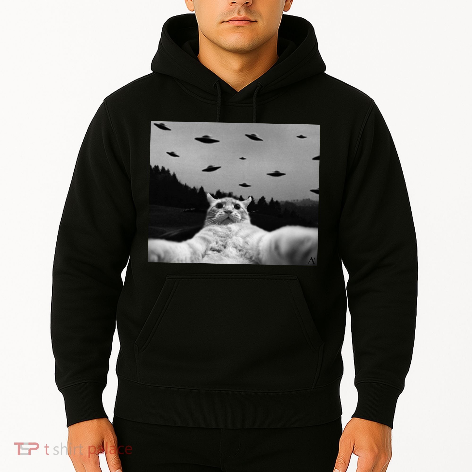 Alien UFO Funny Cat Hoodie