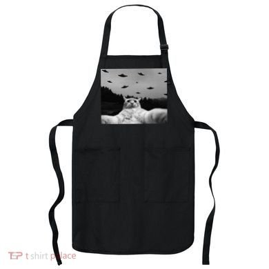 Alien UFO Funny Cat Apron