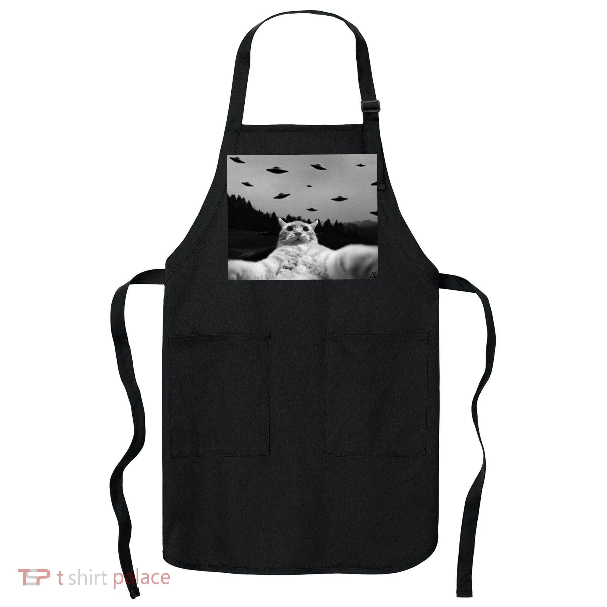 Alien UFO Funny Cat Apron