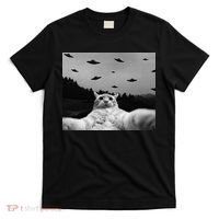 Alien UFO Funny Cat T-Shirt thumb 0