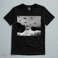 Alien UFO Funny Cat T-Shirt thumb 5