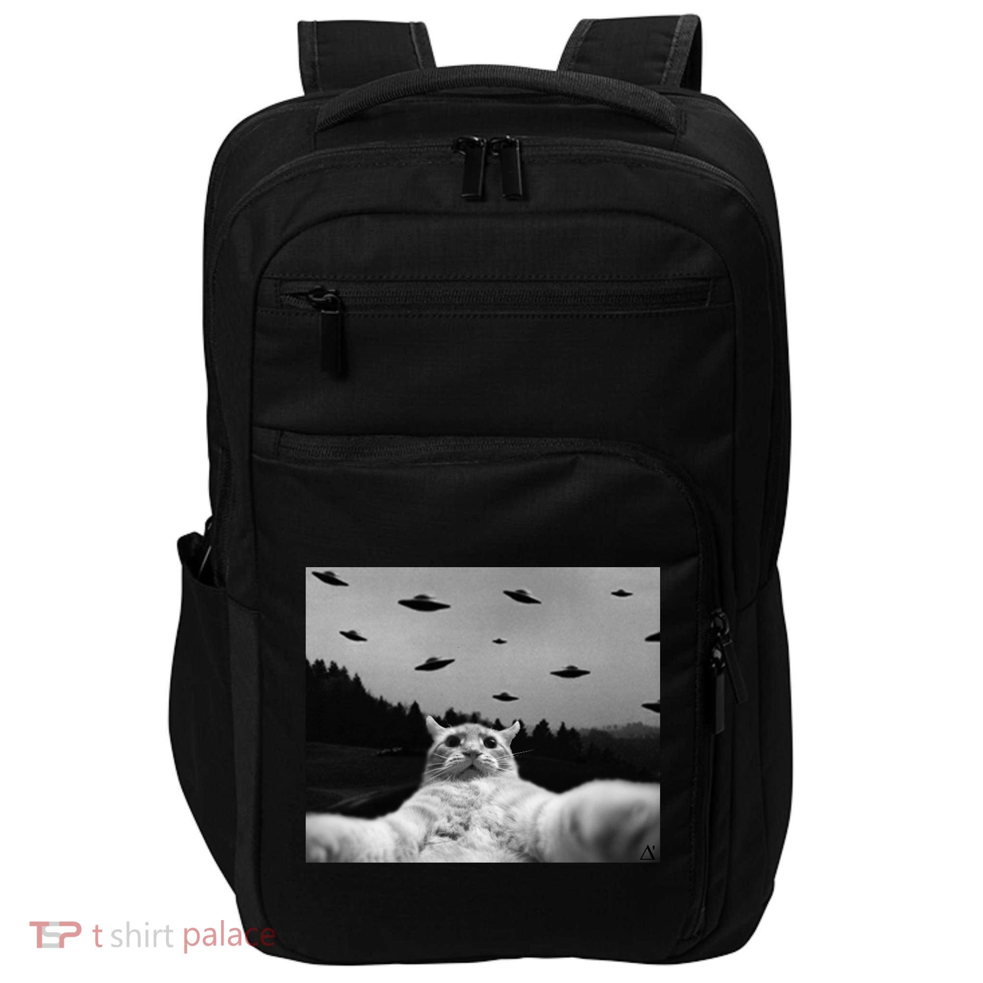 Alien UFO Funny Cat Impact Tech Backpack