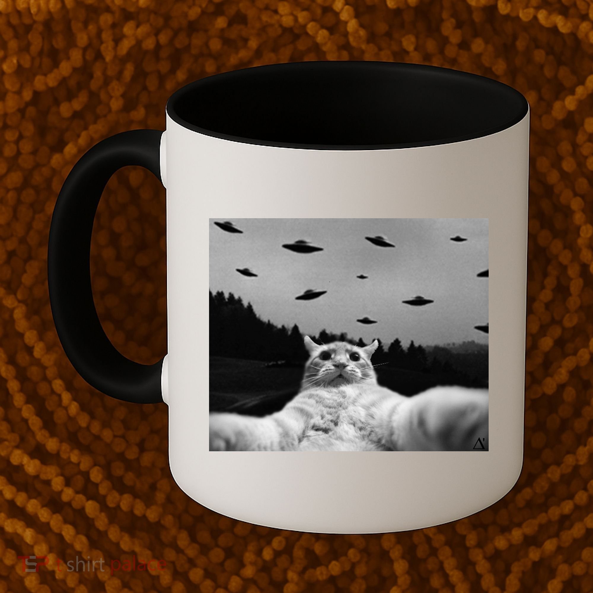 Alien UFO Funny Cat Coffee Mug