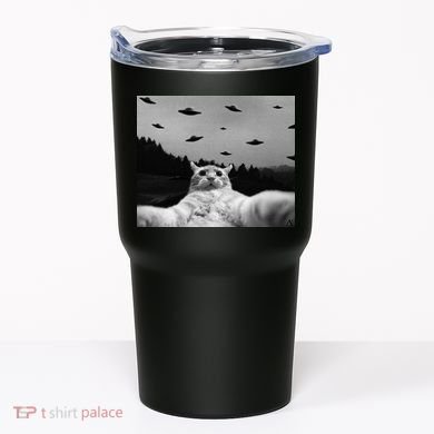 Alien UFO Funny Cat Tumbler