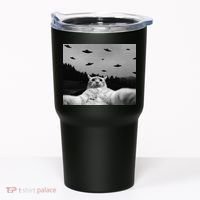 Alien UFO Funny Cat Tumbler thumb 0