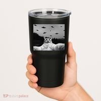 Alien UFO Funny Cat Tumbler thumb 2