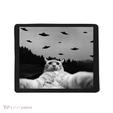 Alien UFO Funny Cat Mousepad