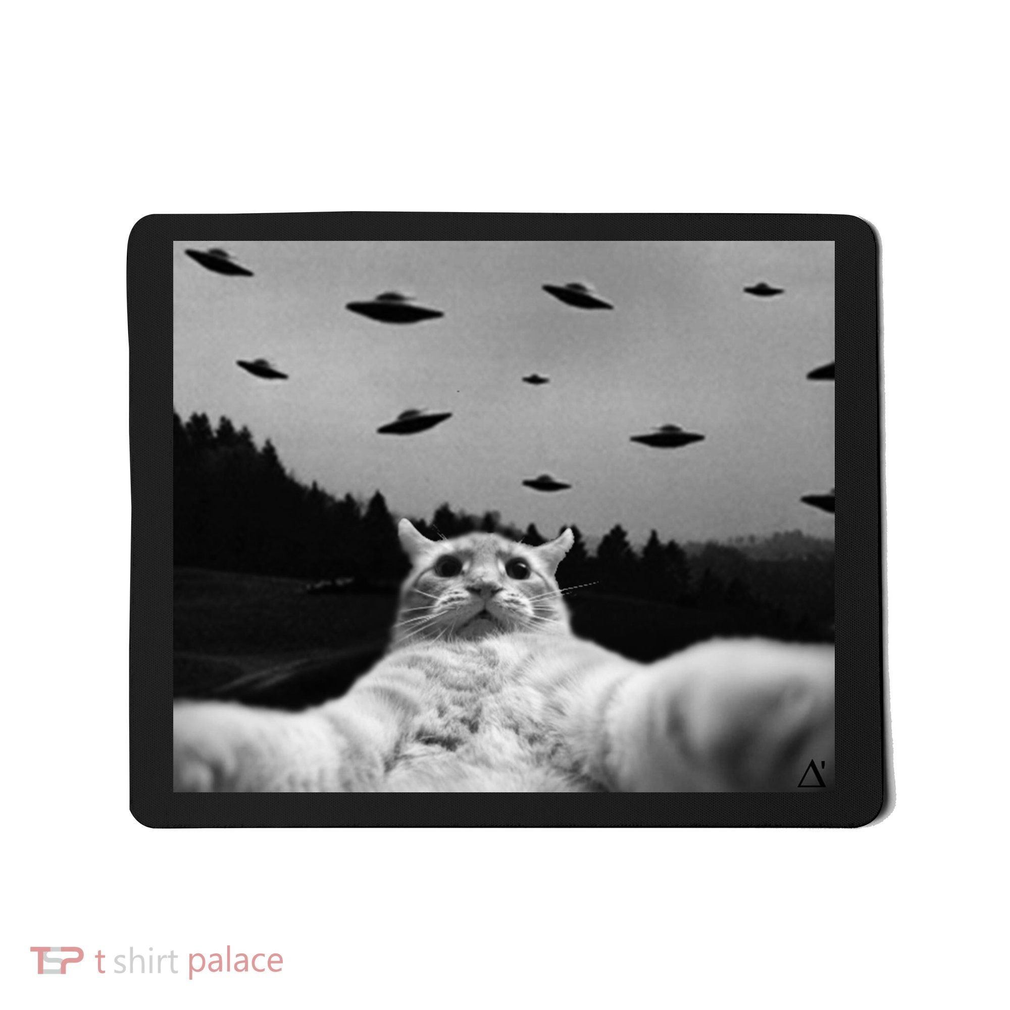 Alien UFO Funny Cat Mousepad