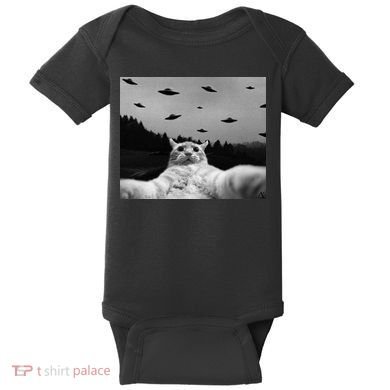 Alien UFO Funny Cat Baby Bodysuit