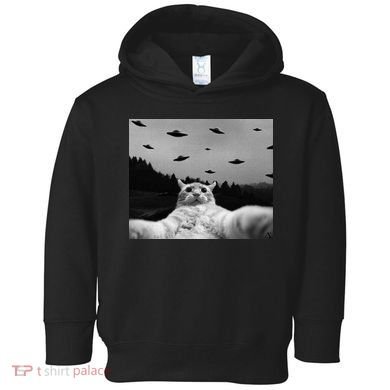 Alien UFO Funny Cat Toddler Hoodie