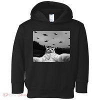 Alien UFO Funny Cat Toddler Hoodie thumb 0