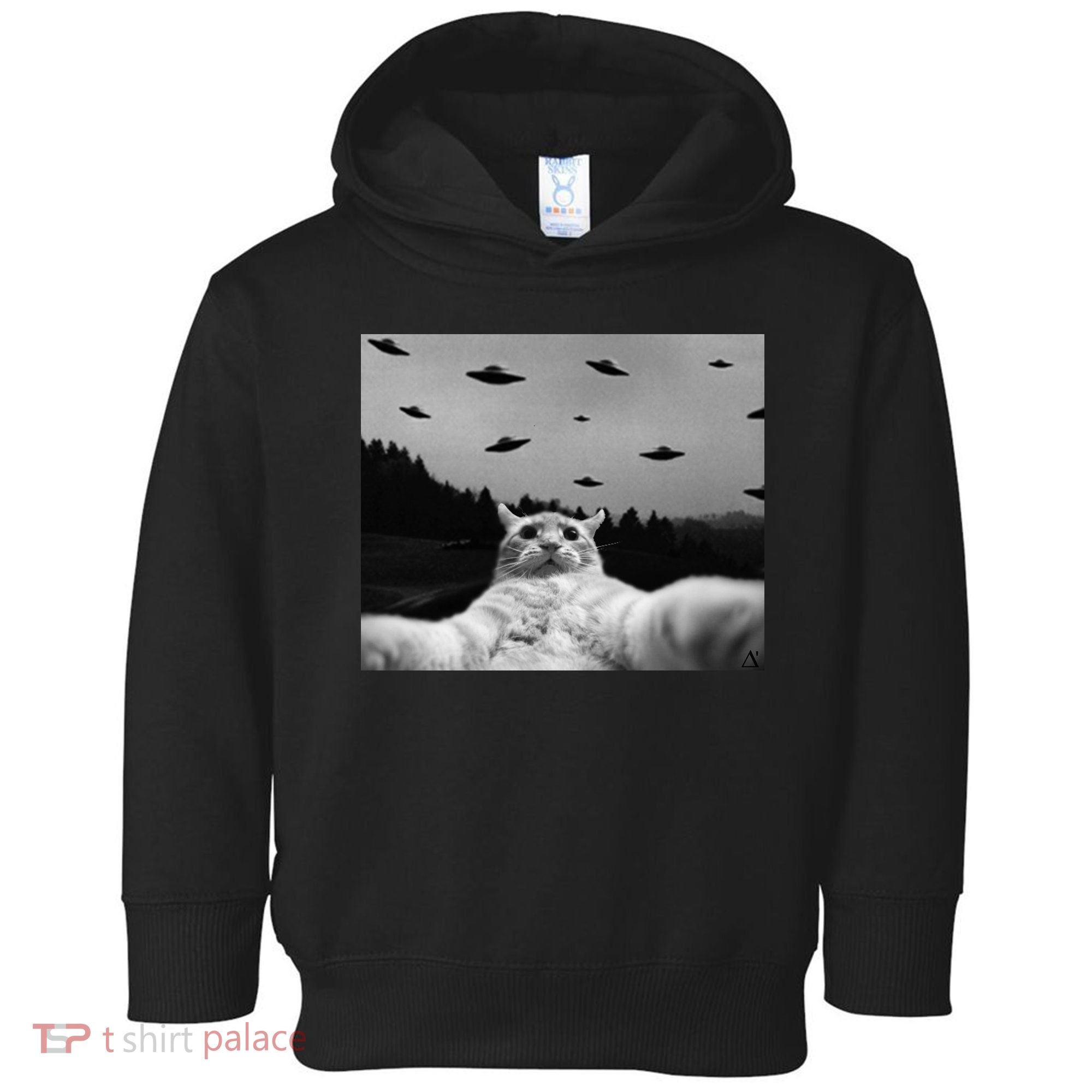 Alien UFO Funny Cat Toddler Hoodie
