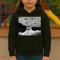 Alien UFO Funny Cat Kids Hoodie thumb 3