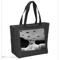 Alien UFO Funny Cat Tote Bag thumb 2