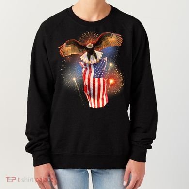 America USA Flag Eagle Fireworks Women's Sweatshirt