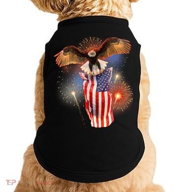America USA Flag Eagle Fireworks Doggie Tank