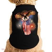 America USA Flag Eagle Fireworks Doggie Tank thumb 0