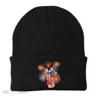 America USA Flag Eagle Fireworks Beanie thumb 0