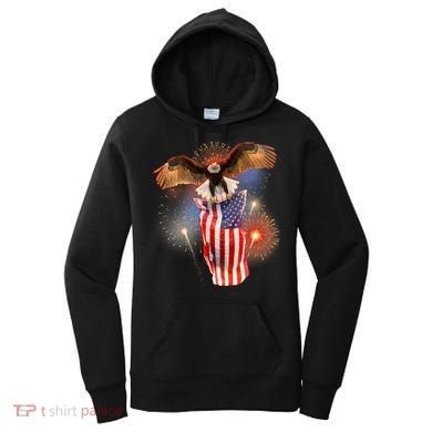 America USA Flag Eagle Fireworks Women's Hoodie