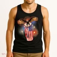 America USA Flag Eagle Fireworks Tank Top thumb 3