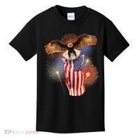 America USA Flag Eagle Fireworks Kids T-Shirt thumb 0