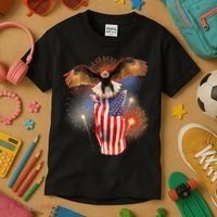 America USA Flag Eagle Fireworks Kids T-Shirt thumb 3