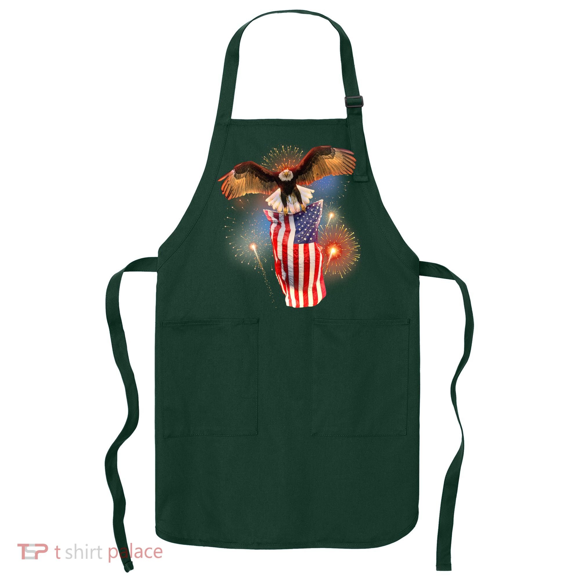 America USA Flag Eagle Fireworks Apron