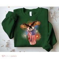 America USA Flag Eagle Fireworks Sweatshirt thumb 2