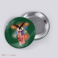 America USA Flag Eagle Fireworks Button thumb 0