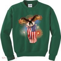 America USA Flag Eagle Fireworks Kids Sweatshirt thumb 0