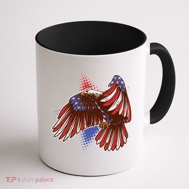 American USA Flag Patriotic Bald Eagle Coffee Mug back