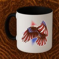 American USA Flag Patriotic Bald Eagle Coffee Mug thumb 2