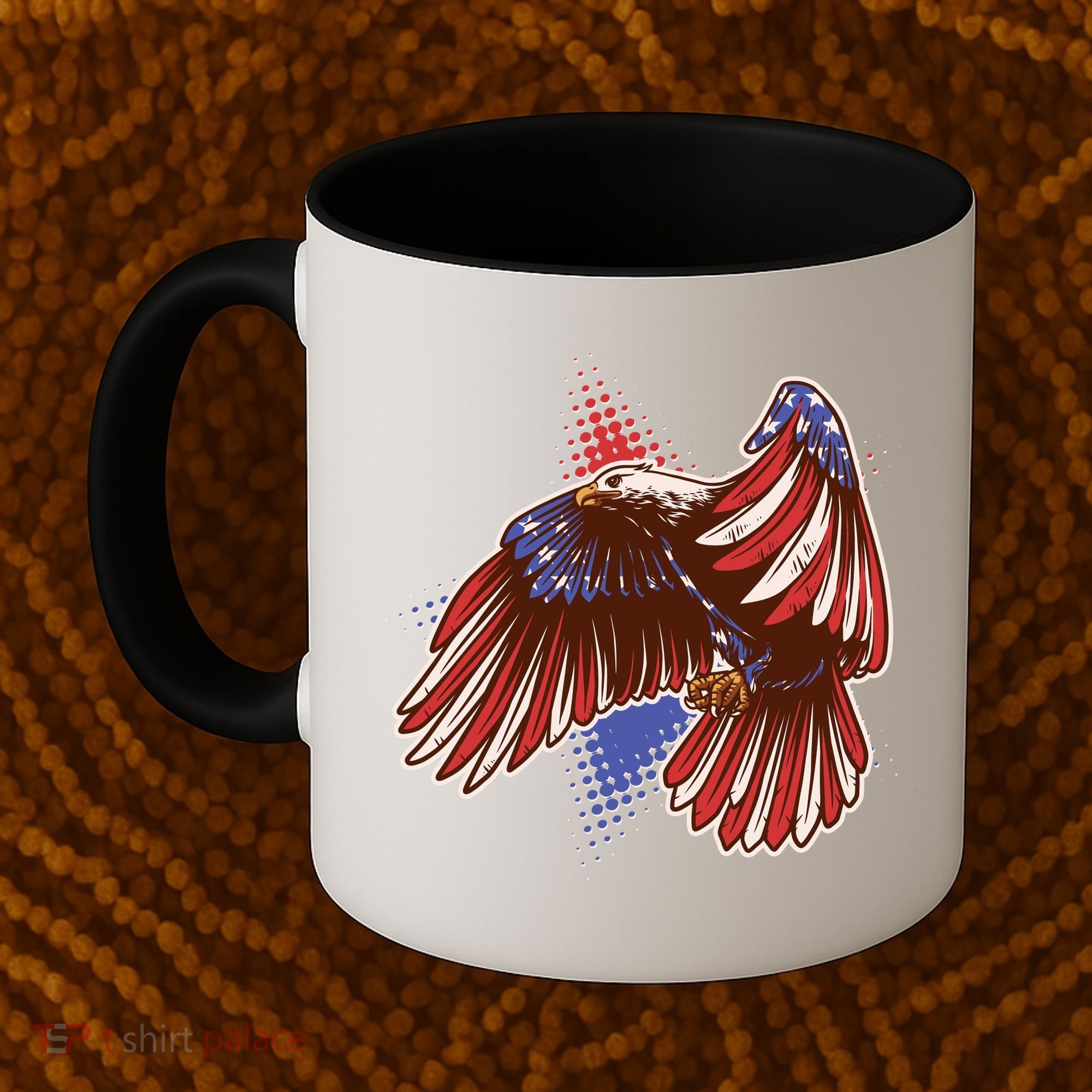 American USA Flag Patriotic Bald Eagle Coffee Mug