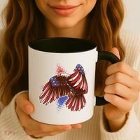 American USA Flag Patriotic Bald Eagle Coffee Mug thumb 3
