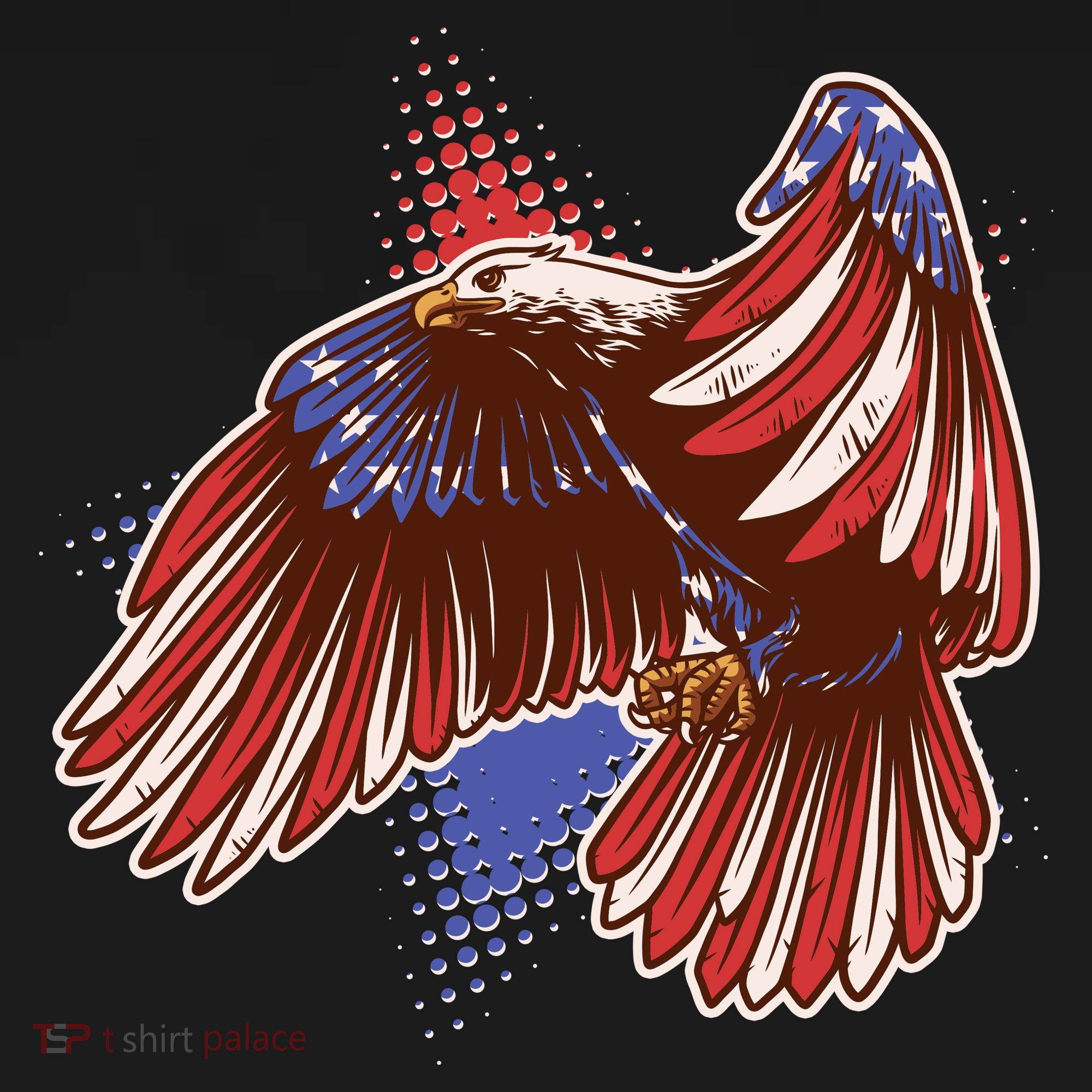 American USA Flag Patriotic Bald Eagle Ornament
