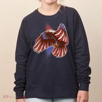 American USA Flag Patriotic Bald Eagle Women's Sweatshirt thumb 0