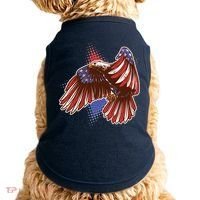 American USA Flag Patriotic Bald Eagle Doggie Tank thumb 0
