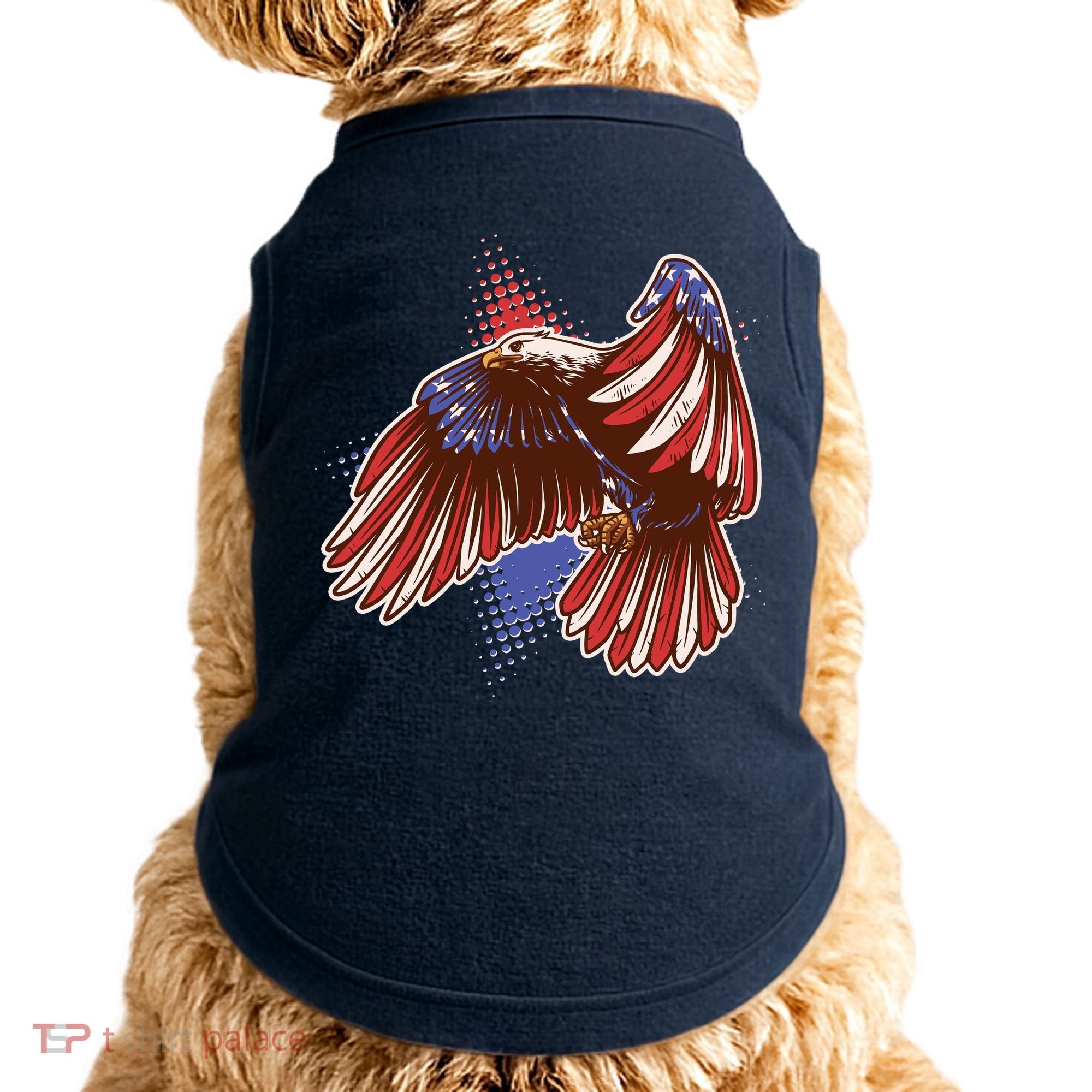 American USA Flag Patriotic Bald Eagle Doggie Tank