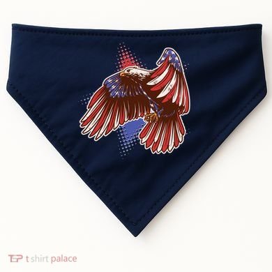 American USA Flag Patriotic Bald Eagle USA-Made Doggie Bandana