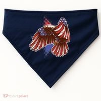 American USA Flag Patriotic Bald Eagle USA-Made Doggie Bandana thumb 0