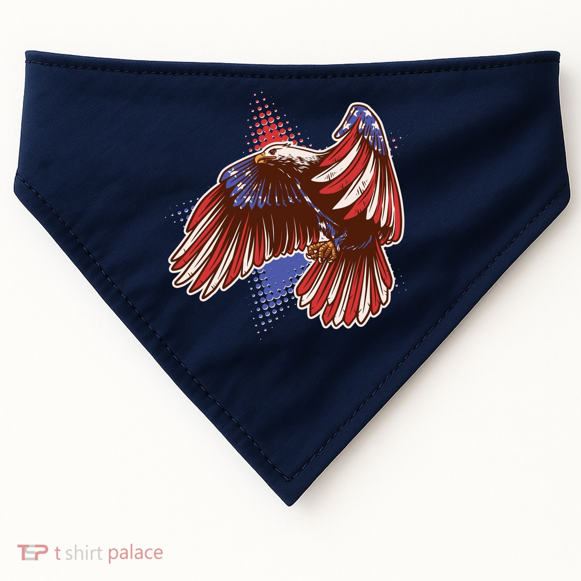 American USA Flag Patriotic Bald Eagle USA-Made Doggie Bandana