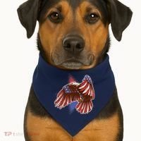American USA Flag Patriotic Bald Eagle USA-Made Doggie Bandana thumb 1