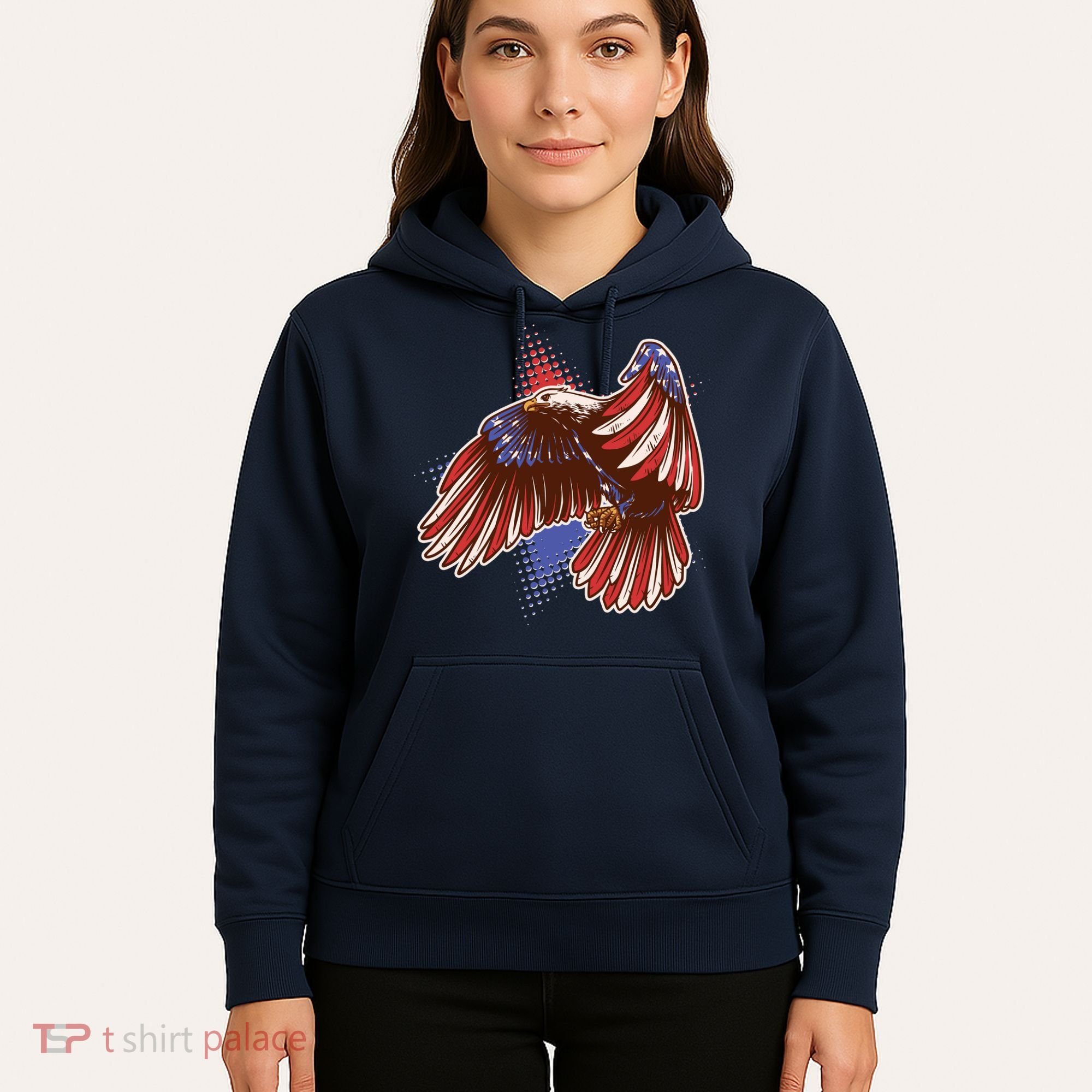 American USA Flag Patriotic Bald Eagle Hoodie