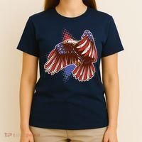 American USA Flag Patriotic Bald Eagle T-Shirt thumb 4
