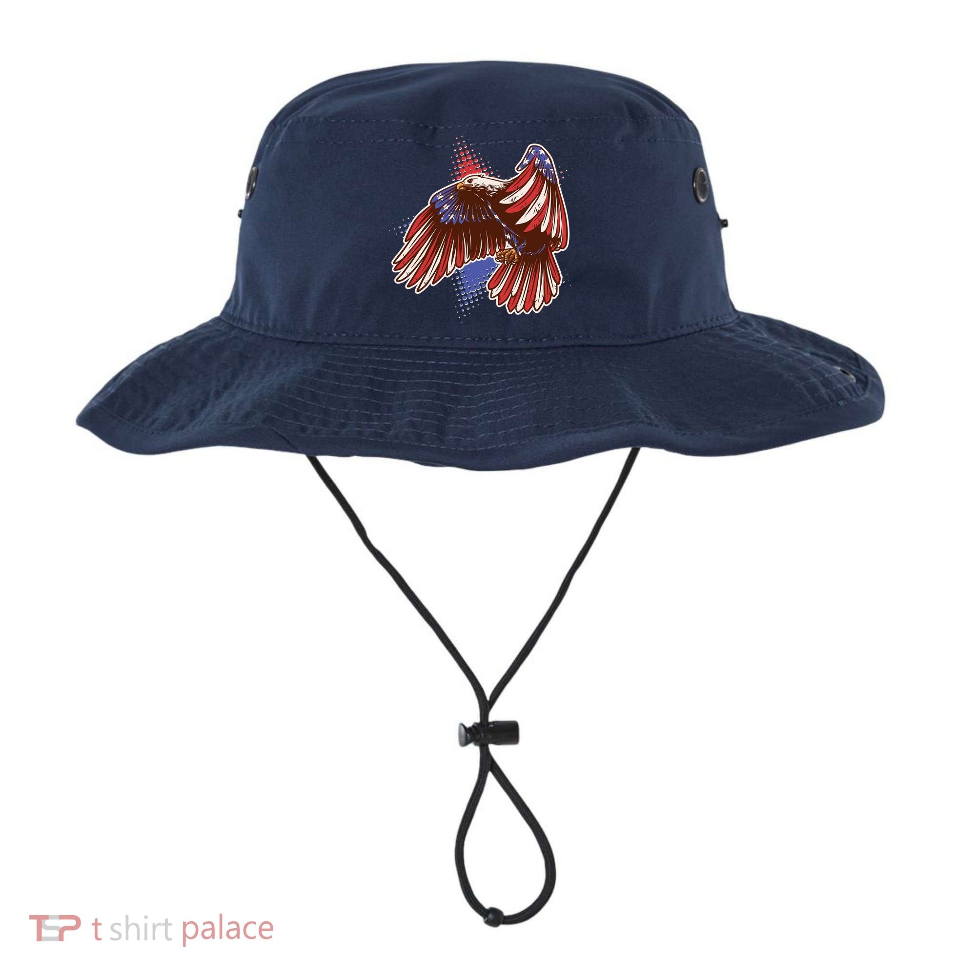 American USA Flag Patriotic Bald Eagle Bucket Hat