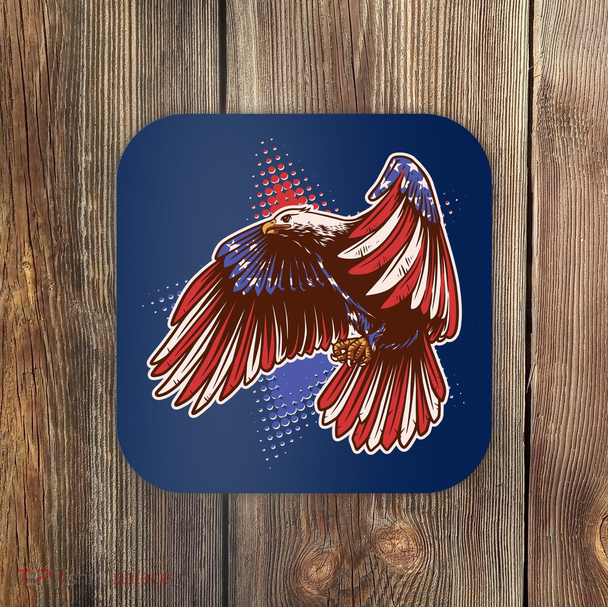 American USA Flag Patriotic Bald Eagle Coaster