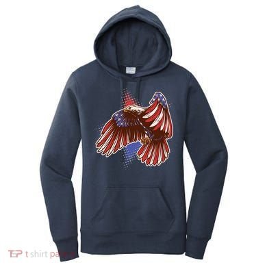 American USA Flag Patriotic Bald Eagle Women's Hoodie