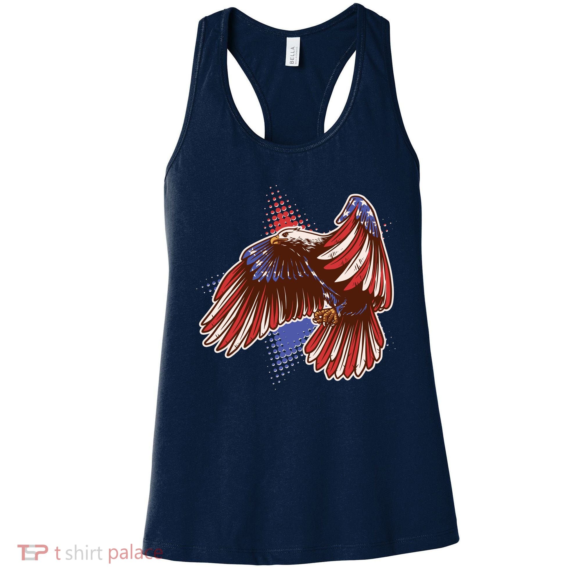 American USA Flag Patriotic Bald Eagle Women's Tank Top