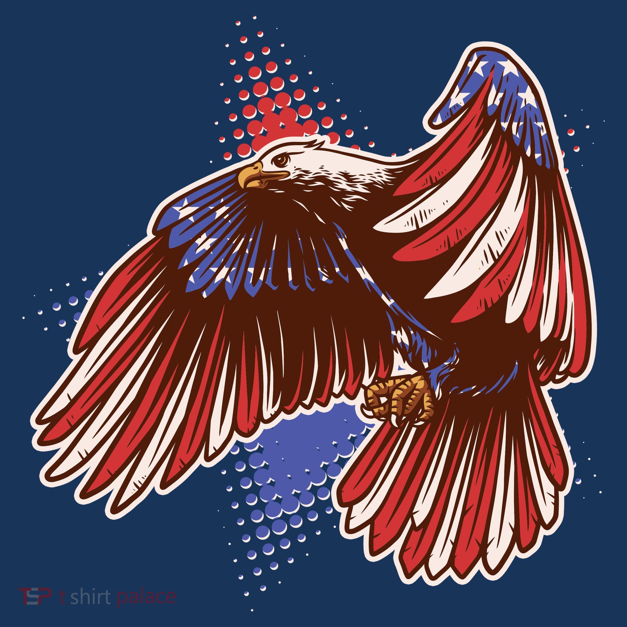 American USA Flag Patriotic Bald Eagle Baby Bodysuit
