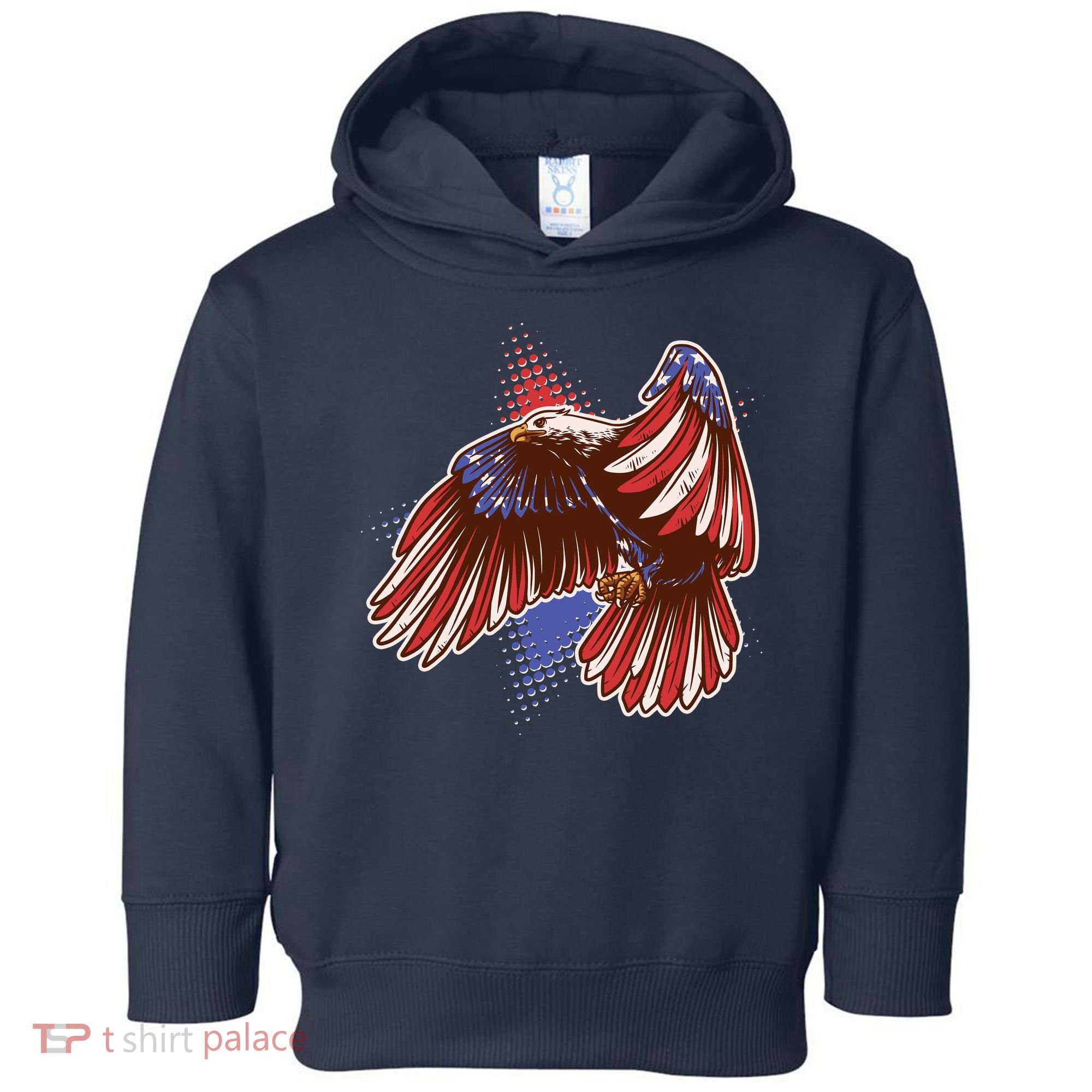American USA Flag Patriotic Bald Eagle Toddler Hoodie